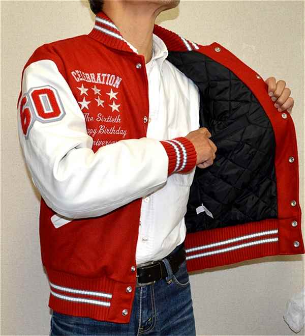 K還暦スタジャン 60 RED DeLONG スタジャン デロング 赤 レッド 