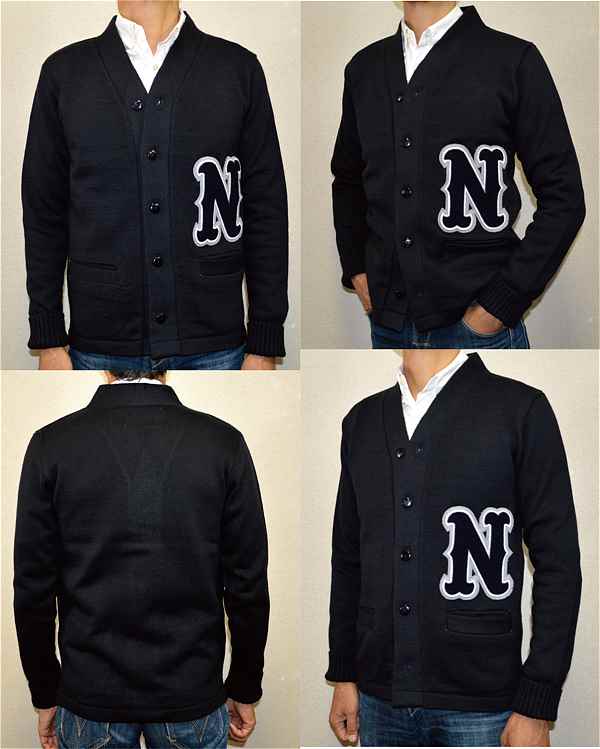 NAVY LETTERD CARDIGAN レタードカーディガン ネイビー カーディガン