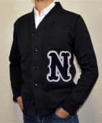 NAVY LETTERD CARDIGAN レタードカーディガン ネイビー カーディガン