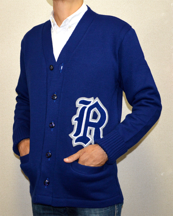 Royal Letterd Cardigan レタードカーディガン ロイヤルブルー カーディガン スタジャン スタジャンドットコム スタジャンドットコム